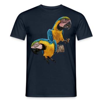 The blue and yellow macaw - Men's T-Shirt - navy - Front - AI Model Male 178 light (178cm)