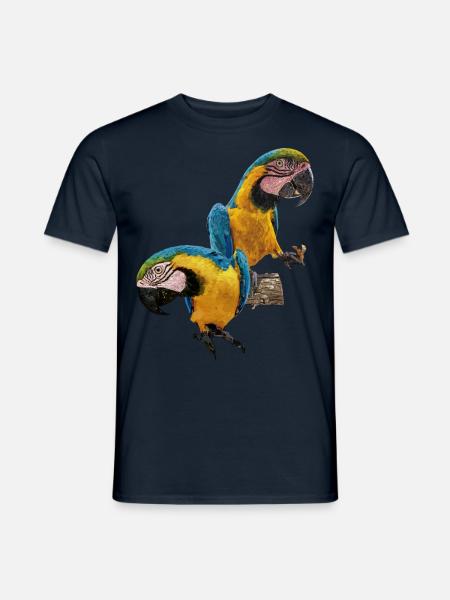 Der blau-gelbe Ara - Männer T-Shirt - Navy