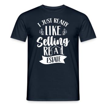 I like it easy to sell real estate brokers - Men's T-Shirt - navy - Front - AI Model Male 178 light (178cm)