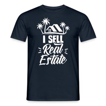 I sell real estate houses real estate agents - Men's T-Shirt - navy - Front - AI Model Male 178 light (178cm)