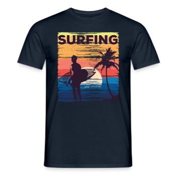 Surf Surf Surfer Planche de surf Surf - T-shirt homme - marine - Devant - AI Model Male 178 light (178cm)