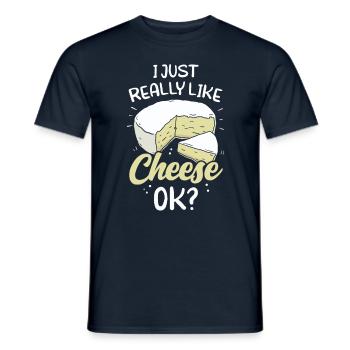 J’aime le fromage juste très amoureux amour doux - T-shirt homme - marine - Devant - AI Model Male 178 light (178cm)