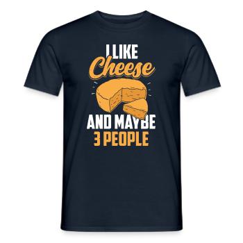 J’aime le fromage et peut-être 3 personnes amateurs de sucreries - T-shirt homme - marine - Devant - AI Model Male 178 light (178cm)