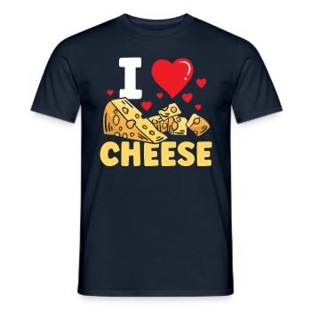 I love cheese lovers sweet sayings - Men's T-Shirt - navy - Front - AI Model Male 178 light (178cm)