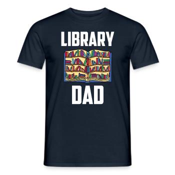 Bibliothèque Papa lover Bibliothécaire Livres - T-shirt homme - marine - Devant - AI Model Male 178 light (178cm)