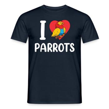 I Love Parrot Cute Parrot Pet Animal - Men's T-Shirt - navy - Front - AI Model Male 178 light (178cm)