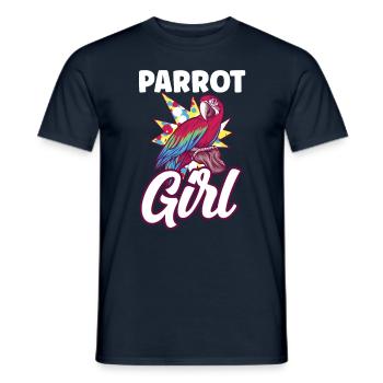 Perroquet Fille Mignon Animal Perroquets Pet - T-shirt homme - marine - Devant - AI Model Male 178 light (178cm)