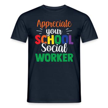 Schätze Deinen Schulsozialarbeiter Beruf Schule - Männer T-Shirt - Navy - Vorne - AI Model Male 178 light (178cm)