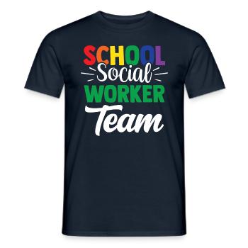 School Social Worker Team School Social Work School - Men's T-Shirt - navy - Front - AI Model Male 178 light (178cm)