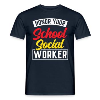 Honorez votre école Travailleur social en travail social scolaire - T-shirt homme - marine - Devant - AI Model Male 178 light (178cm)