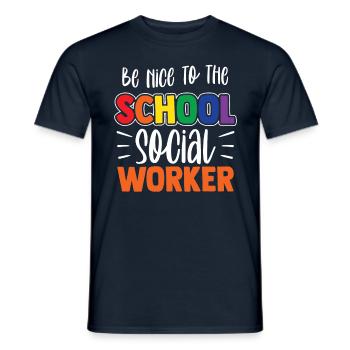 Sei Nett Zum Schulsozialarbeiter Beruf Schule - Männer T-Shirt - Navy - Vorne - AI Model Male 178 light (178cm)