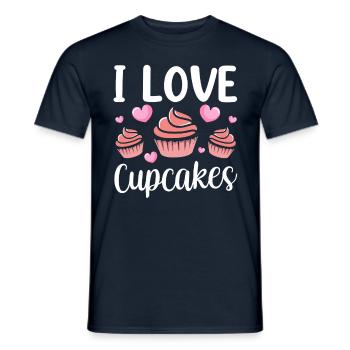 Ich Liebe Cupcakes Essen Süß Liebhaber Cupcake - Männer T-Shirt - Navy - Vorne - AI Model Male 178 light (178cm)