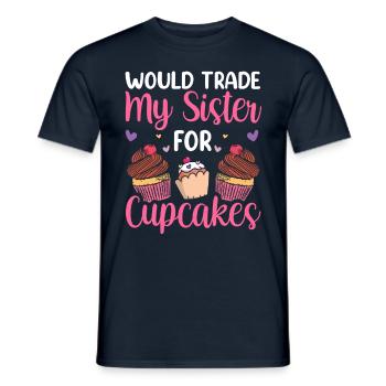 Würde Meine Schwester Für Cupcakes Eintauschen Süß - Männer T-Shirt - Navy - Vorne - AI Model Male 178 light (178cm)