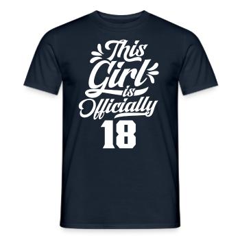 This girl is officially 18 eighteen celebration - Men's T-Shirt - navy - Front - AI Model Male 178 light (178cm)