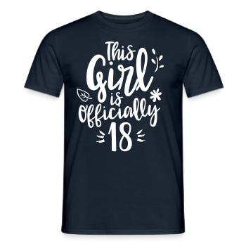 Cette fille a officiellement 18 ans célébration dix-huit - T-shirt homme - marine - Devant - AI Model Male 178 light (178cm)