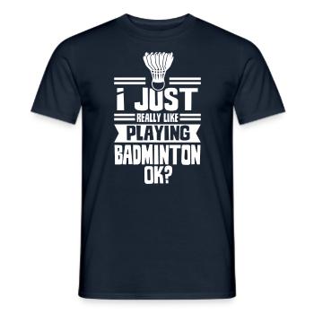 J’aime juste jouer au badminton ok badminton - T-shirt homme - marine - Devant - AI Model Male 178 light (178cm)