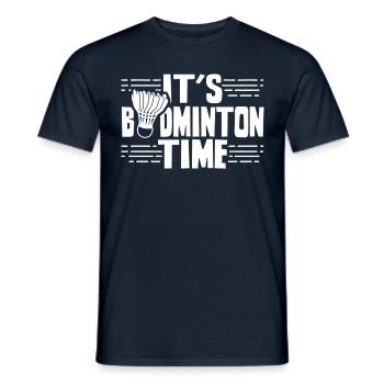 It's badminton time Badminton players - Men's T-Shirt - navy - Front - AI Model Male 178 light (178cm)