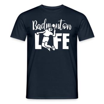 Vie de badminton Joueur de badminton Joueur de badminton Badminton - T-shirt homme - marine - Devant - AI Model Male 178 light (178cm)