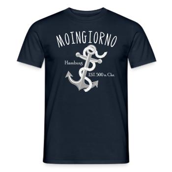 Moingiorno Hamburg Anker Andenken - Männer T-Shirt - Navy - Vorne - AI Model Male 178 light (178cm)