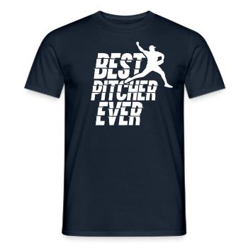 Bester Baseball Pitcher Aller Zeiten Hobby Werfer - Männer T-Shirt - Navy - Vorne - AI Model Male 178 light (178cm)