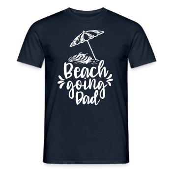 Beach visit Father Beach Beach Beach holiday - Men's T-Shirt - navy - Front - AI Model Male 178 light (178cm)