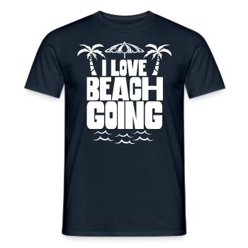 I love beach holiday beach beachgoers beach - Men's T-Shirt - navy - Front - AI Model Male 178 light (178cm)
