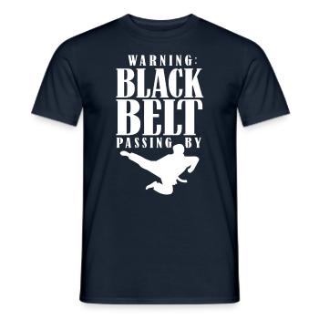 Warning: Black Belt Passes Black Belt - Men's T-Shirt - navy - Front - AI Model Male 178 light (178cm)