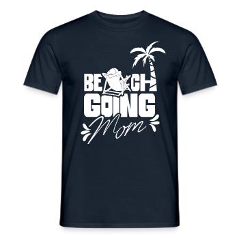 Beach visit Mother Beach Beach beach holiday - Men's T-Shirt - navy - Front - AI Model Male 178 light (178cm)