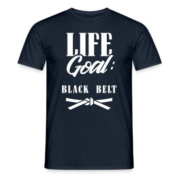 Lebensziel: Schwarzer Gürtel Schwarzgurt Gur MMA - Männer T-Shirt - Navy - Vorne - AI Model Male 178 light (178cm)