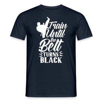 Entraînez-vous jusqu’à ce que la ceinture devienne noire MMA Gur - T-shirt homme - marine - Devant - AI Model Male 178 light (178cm)