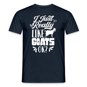 I like goats just very animal domestic goat goat goat - Men's T-Shirt - navy - Front - AI Model Male 178 light (178cm)