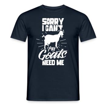 Malheureusement, mes chèvres n’ont pas besoin de moi animal - T-shirt homme - marine - Devant - AI Model Male 178 light (178cm)