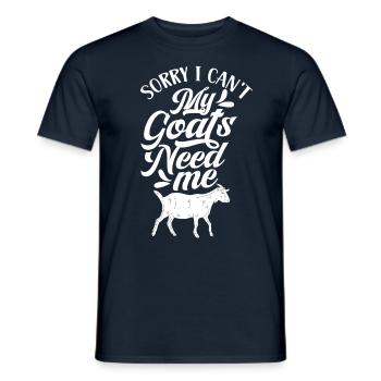 Malheureusement, mes chèvres n’ont pas besoin de moi animal - T-shirt homme - marine - Devant - AI Model Male 178 light (178cm)