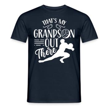 Das Ist Mein Enkel Da Draußen Beim Volleyball - Männer T-Shirt - Navy - Vorne - AI Model Male 178 light (178cm)