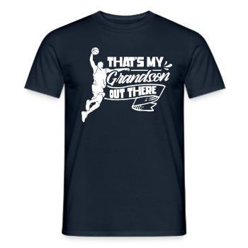 This is my grandson out there playing basketball - Men's T-Shirt - navy - Front - AI Model Male 178 light (178cm)