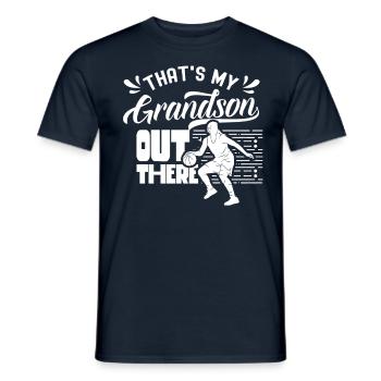 This is my grandson out there playing basketball - Men's T-Shirt - navy - Front - AI Model Male 178 light (178cm)