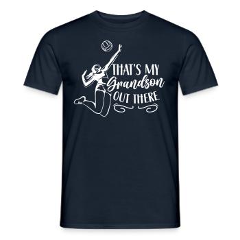 This is my grandson out there playing volleyball - Men's T-Shirt - navy - Front - AI Model Male 178 light (178cm)