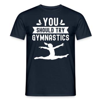 Vous devriez essayer Gymnastique Gymnastique Gymnaste - T-shirt homme - marine - Devant - AI Model Male 178 light (178cm)