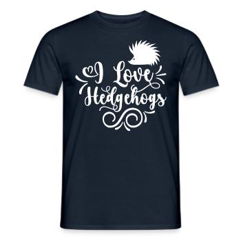 I love hedgehog pet cute sayings - Men's T-Shirt - navy - Front - AI Model Male 178 light (178cm)