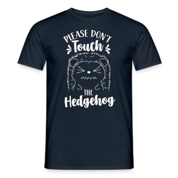 Please do not touch the hedgehog Pet cute - Men's T-Shirt - navy - Front - AI Model Male 178 light (178cm)