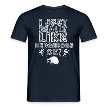 J’aime juste hérisson très dictons mignon animal de compagnie - T-shirt homme - marine - Devant - AI Model Male 178 light (178cm)