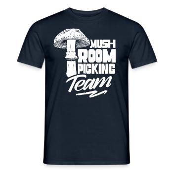Mushroom pickers Team Mushroom pickers Mushroom picking Mushrooms - Men's T-Shirt - navy - Front - AI Model Male 178 light (178cm)