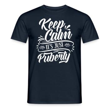 Ruhe Bewahren Es Ist Nur Die Pubertät Erwachsen - Männer T-Shirt - Navy - Vorne - AI Model Male 178 light (178cm)