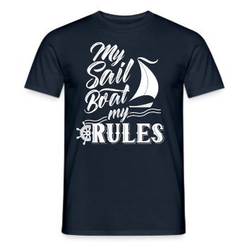 Mon bateau Mes règles Voilier Marins Voile - T-shirt homme - marine - Devant - AI Model Male 178 light (178cm)