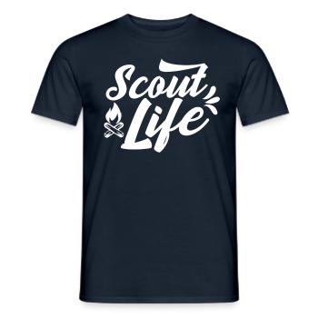 Pfadfinder Leben Sippe Pfadfinden Zeltlager - Männer T-Shirt - Navy - Vorne - AI Model Male 178 light (178cm)