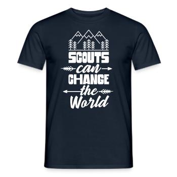 Pfadfinder Können Die Welt Verändern Sippe Sprüche - Männer T-Shirt - Navy - Vorne - AI Model Male 178 light (178cm)