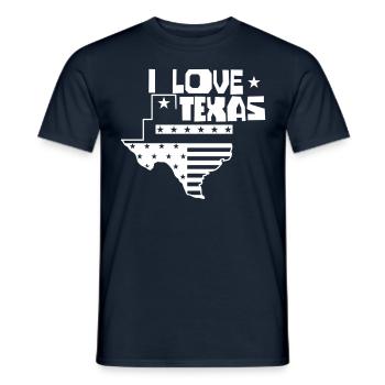 J’adore Texas Texas Dictons Texas Pride - T-shirt homme - marine - Devant - AI Model Male 178 light (178cm)