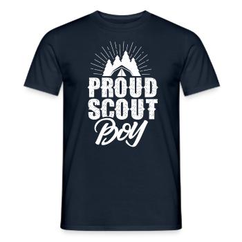 Stolzer Pfadfinder Junge Zeltlager Sippe Sprüche - Männer T-Shirt - Navy - Vorne - AI Model Male 178 light (178cm)
