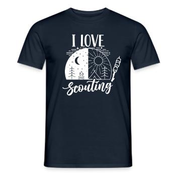 Ich Liebe Pfadfinder Zeltlager Sippe Pfadfinden - Männer T-Shirt - Navy - Vorne - AI Model Male 178 light (178cm)