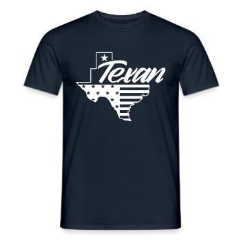 Texaner Texanisch Texas Stolz Sprüche - Männer T-Shirt - Navy - Vorne - AI Model Male 178 light (178cm)